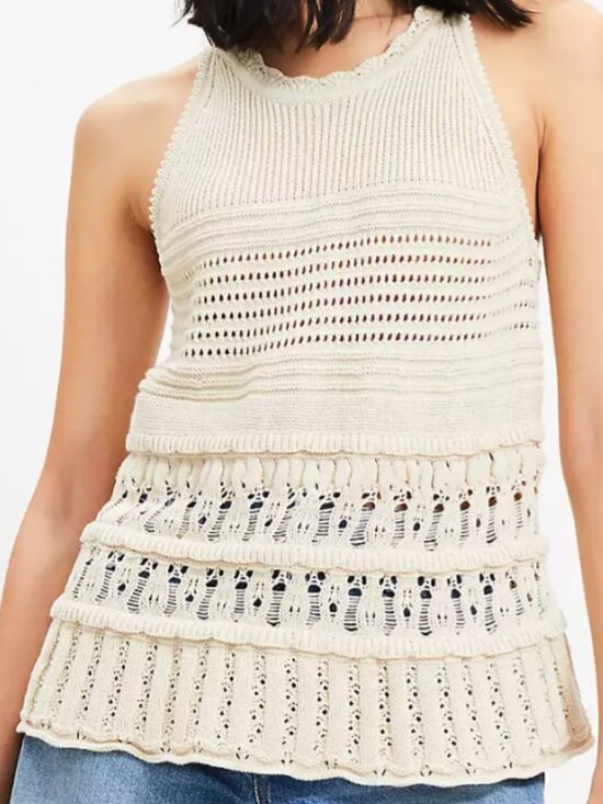 LOFT Tops - 🦋 LOFT - Pointelle Swing Sweater Tank Top